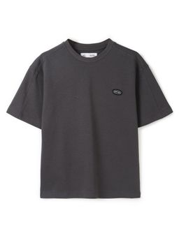 Alan Jones - Dark Grey Boy's Solid Cotton Oversized Fit T-Shirt