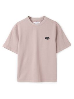 Alan Jones - Pink Boy's Solid Cotton Oversized Fit T-Shirt