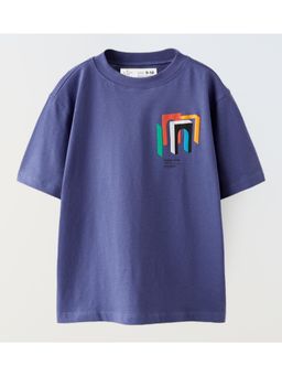 Alan Jones - Purple Boy's Oversized Cotton Printed T-Shirt