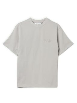 Alan Jones - Light Grey Boy's Solid Oversized Fit T-Shirt