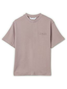 Alan Jones - Mauve Boy's Solid Oversized Fit T-Shirt
