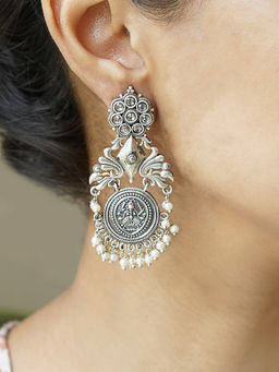 Teejh - Leela Silver Oxidised Earrings for Women