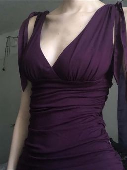 Outzidr - Purple Ruched Fitted Party Top