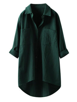 Outzidr - Green Oversized Longline Shirt