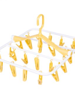 Baby Moo - Clothes Hanger Round Foldable 18 Clips Yellow