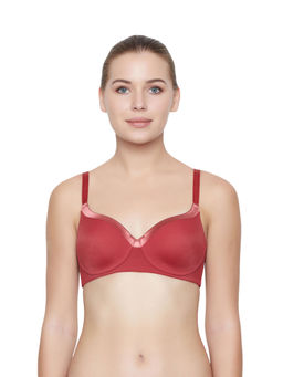 Triumph - Women Padded Wire free Soft Fabric Elegant T-shirt Bra - Brown