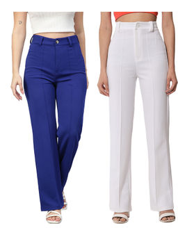 KOTTY - Women Relaxed Fit Viscose Rayon Trousers (Pack of 2)