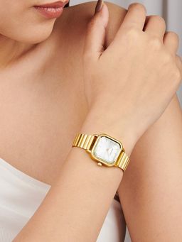 Joker and Witch - Joker & Witch Vespera Gold Square Dial Mettalic Strap Watch-AMWW974 (M)