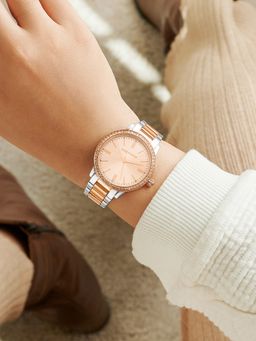 Joker and Witch - Joker & Witch Women Halo Rose Gold Rhinestone Dial Multi-Color Strap Watch (AMWW1105) (M)