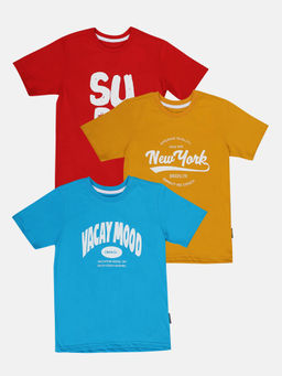 Lil Tomatoes - Boys Cotton Half Sleeve Printed Combo T-Shirts (Pack of 3)
