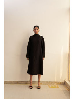 SOMYA GOYAL - Woven Madame Dress - Black