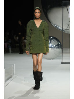 SOMYA GOYAL - Loom Verse Dress - Green