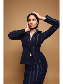 SOMYA GOYAL - Shadow line Shirt - Navy Blue