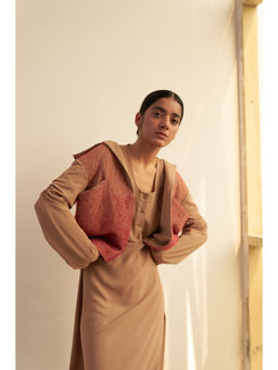 SOMYA GOYAL - Emerging Pink Looped Cropped Jacket - Beige