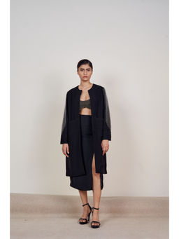 SOMYA GOYAL - Long Night Sky Coat - Black