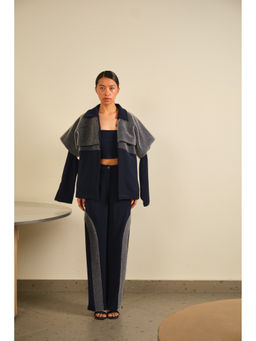 SOMYA GOYAL - Night Sky Layer Bomber Jacket - Blue