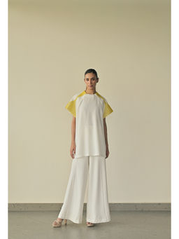 SOMYA GOYAL - Fish Gill Overlay Top - White