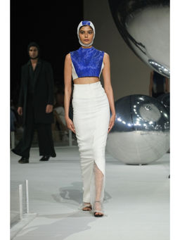 SOMYA GOYAL - Volt Texture Crop Top - Blue