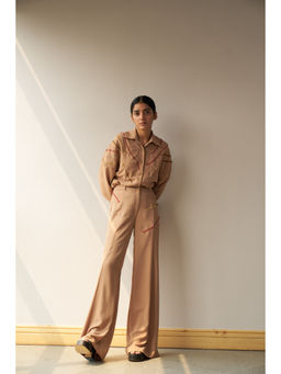 SOMYA GOYAL - Pinch Straight Casual Trouser - Beige