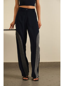 SOMYA GOYAL - Lunar Arc Casual Trousers - Navy Blue