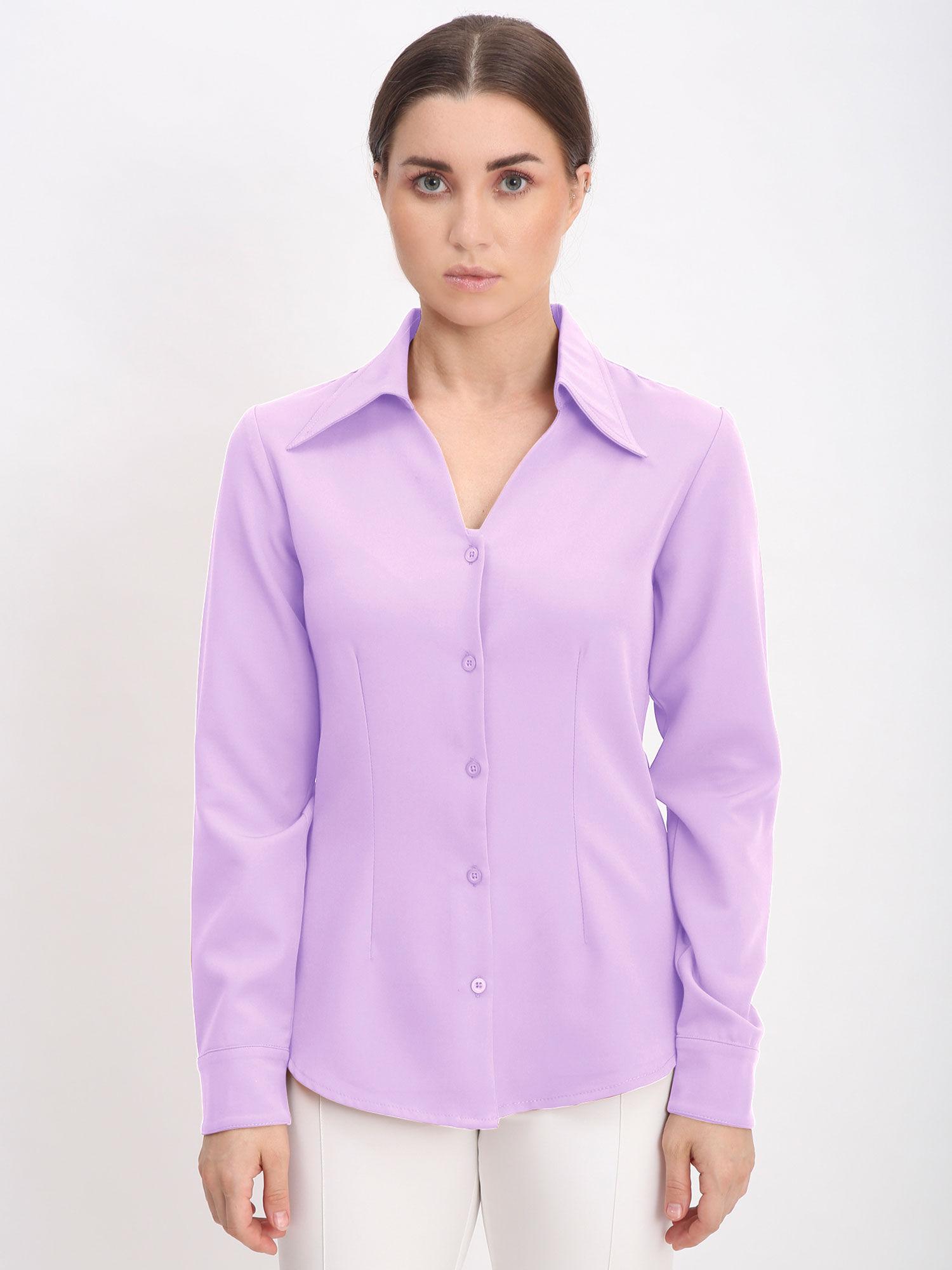 Buy SAMSHEK Solid Lavender Basic Office 