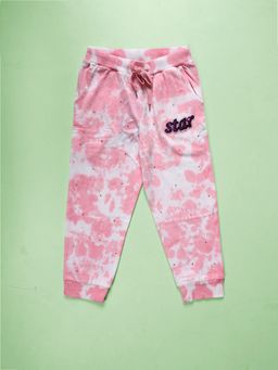 KiddoPanti - Cotton Pink Tie & Dye Joggers