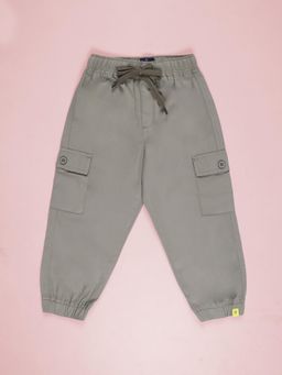 KiddoPanti - Cotton Green Solid Joggers