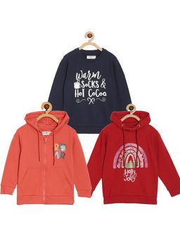 The Mom Store - Cotton Multi-Color Graphic Hoodies (Pack of 3)