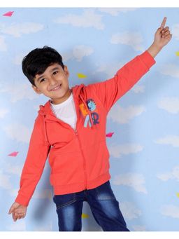 The Mom Store - Cotton Orange Graphic Hoodie