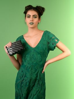 Odette - Grey Hi-Gloss Metal Clutch