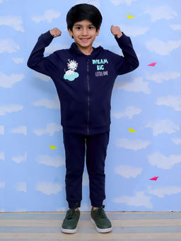 The Mom Store - Dream Big Navy Blue Zipper Hoodie & Sweatpant (Set of 2)