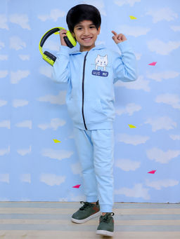 The Mom Store - Hug Me Blue Zipper Hoodie & Sweatpant (Set of 2)