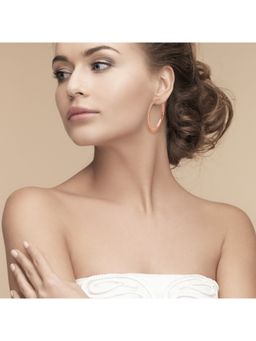 Silberry - 925 Sterling Silver Rose Gold Crystal Curl Earrings For Womens And Girls