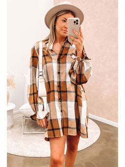 PARTIQ - Yellow Collared Neck Shirt Dress