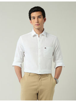AD By Arvind - Modern Slim Fit White All-Over Shirt