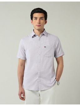 AD By Arvind - Lavender Modern Slim Fit Lavender All-Over Shirt
