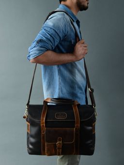 MaheTri - Walker Buffalo Leather Office Travel Laptop Bag