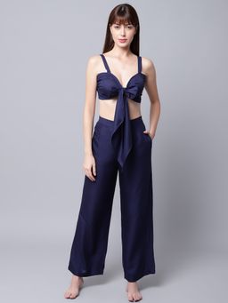 AOBA - Women Blue Solid Beachwear Set