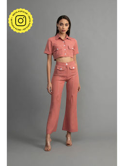 Clothes on my mind - Pink Contrast Stitching Co-ord Set