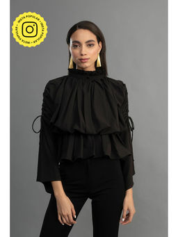 Clothes on my mind - Black Is Back Ruffled Top