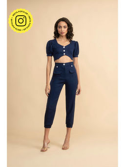 Clothes on my mind - Cirus Navy Blue Co-ord Set