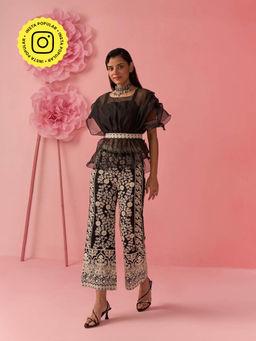 Clothes on my mind - Twin Black Top & Pants with Belt (Set of 3)