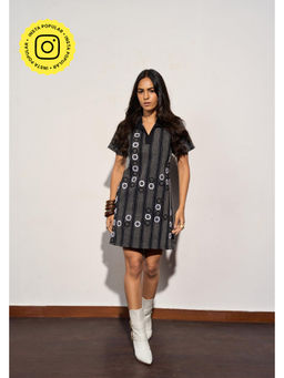 Clothes on my mind - Black Striped Mini Cinemagic Dress