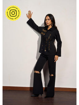 Clothes on my mind - Black Statement Detail The Diva Co-Ord Set