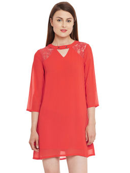 Kazo - Red Scarlet Button Dress