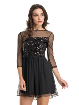 Kazo - Black Rachel Sequine Dress