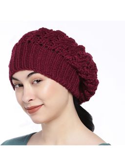 Magic Needles - Maroon Acrylic & Resin Beanie
