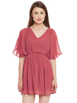Kazo - Coral Scarlet Skater Dress