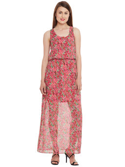 Kazo - Pink Semi Fitted Maxi Dress