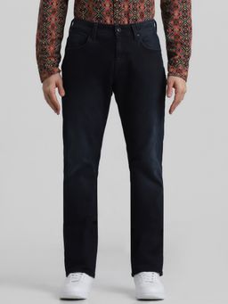 Jack & Jones - Navy Blue Clark Regular Fit Low Rise Stretch Jeans